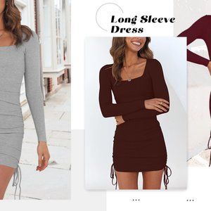 Ladies Body Con Dress, Size M, Wine color new